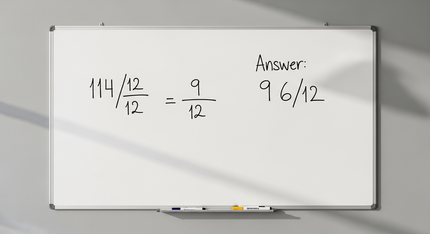 What is 114/12 as a Mixed Number?