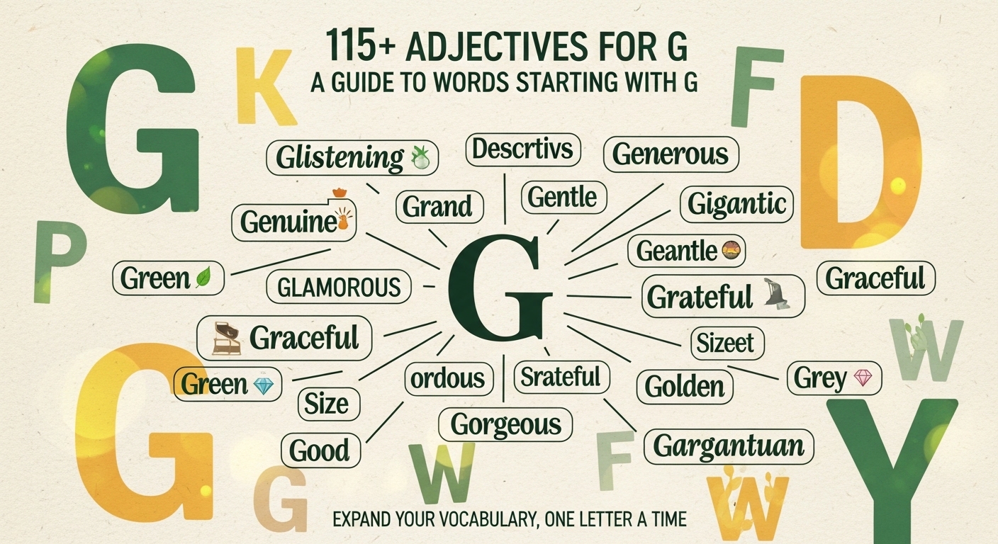 115+ Adjectives for G
