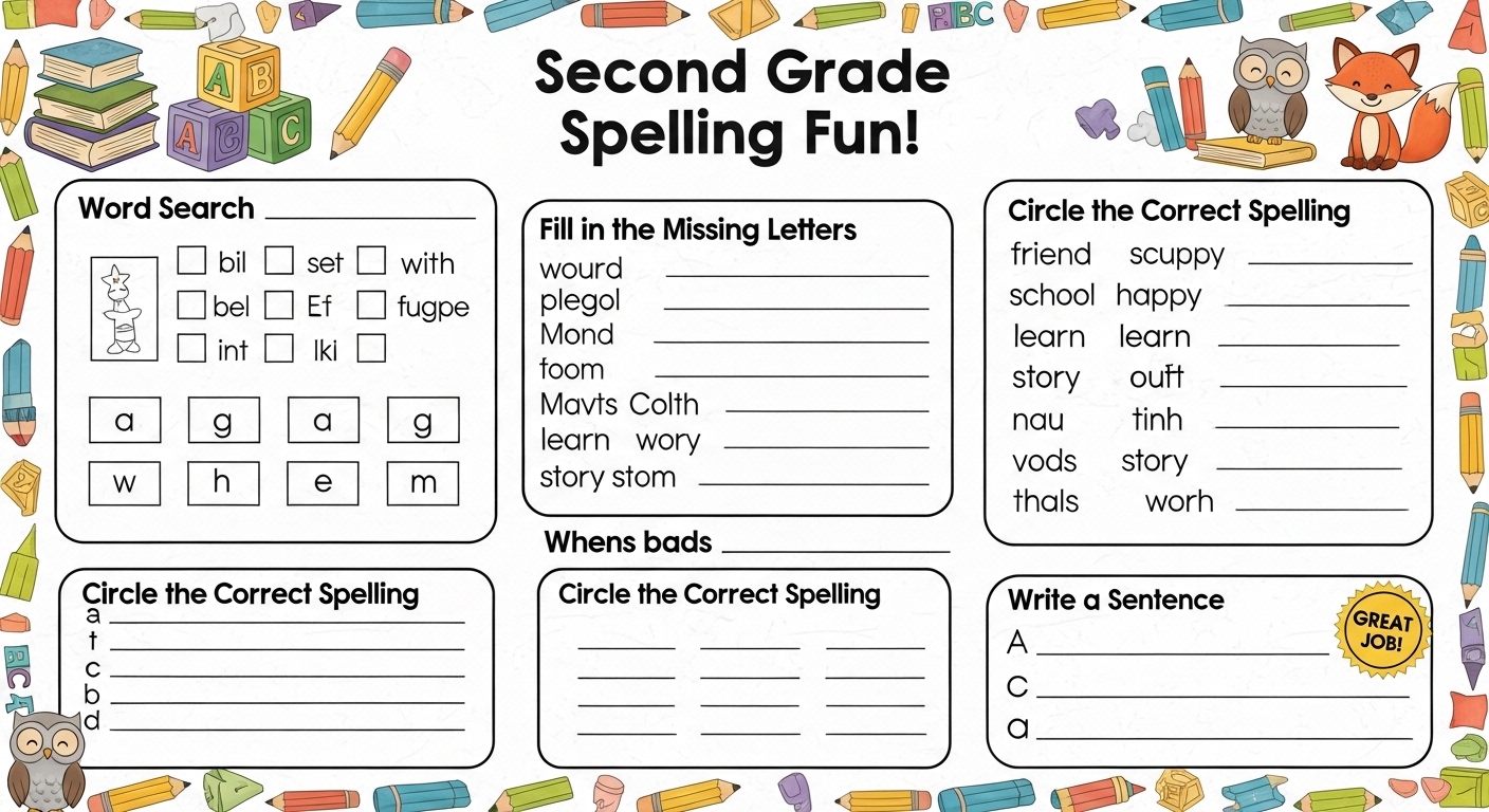 Second Grade Spelling Worksheets