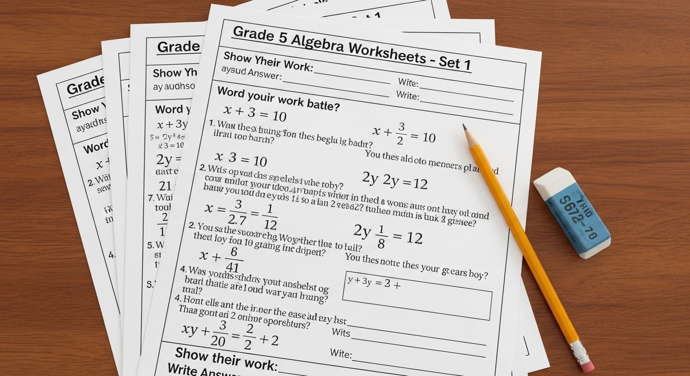 Grade 5 Algebra Worksheets
