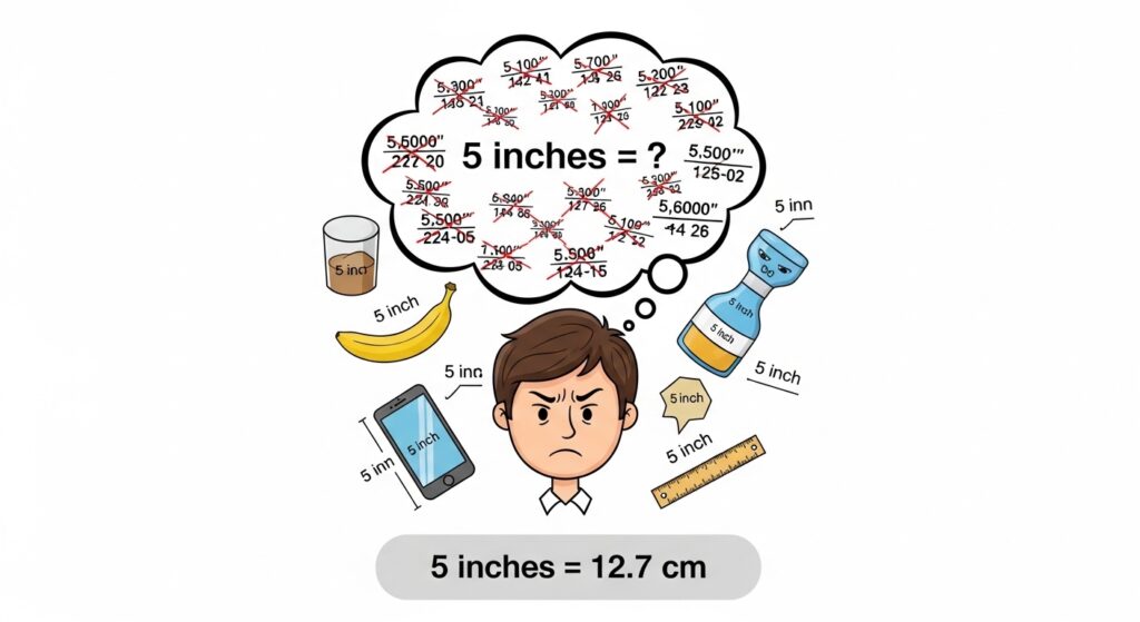 Seeing 5 inches in cm Without