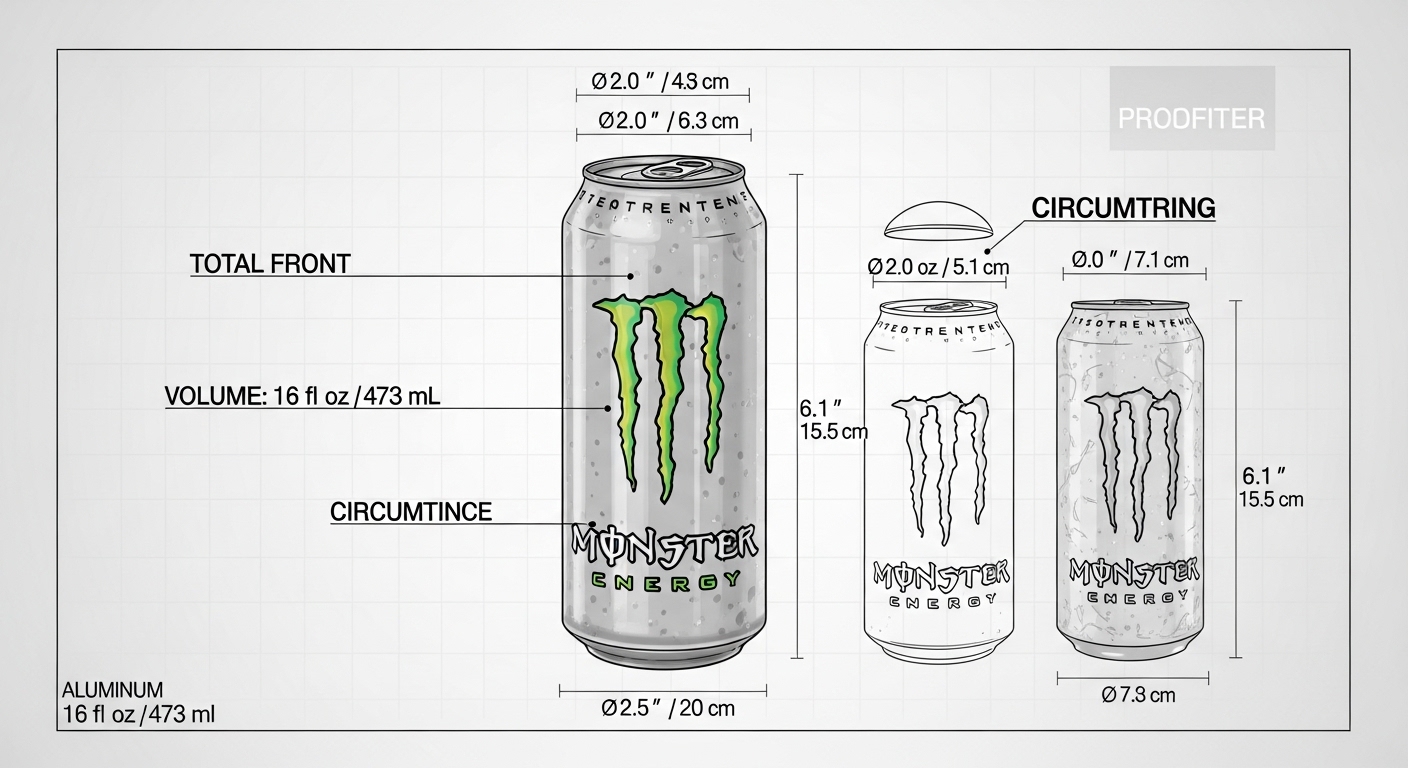 Monster Can Dimensions: Standard & Size Variants