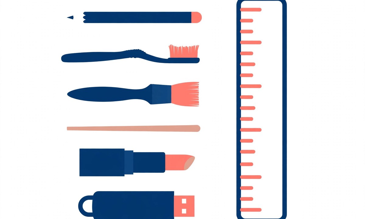 Size comparison chart for 19 inches long objects