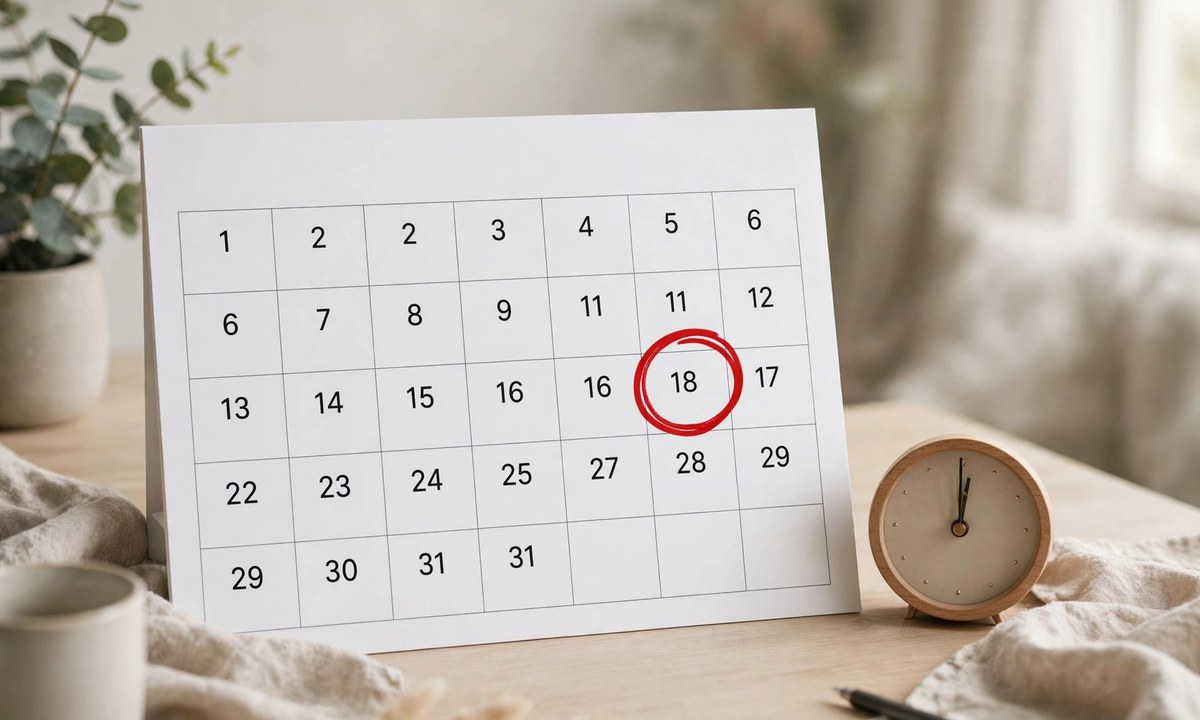 Calendar showing when date changes matter for 23 minutes ago from now
