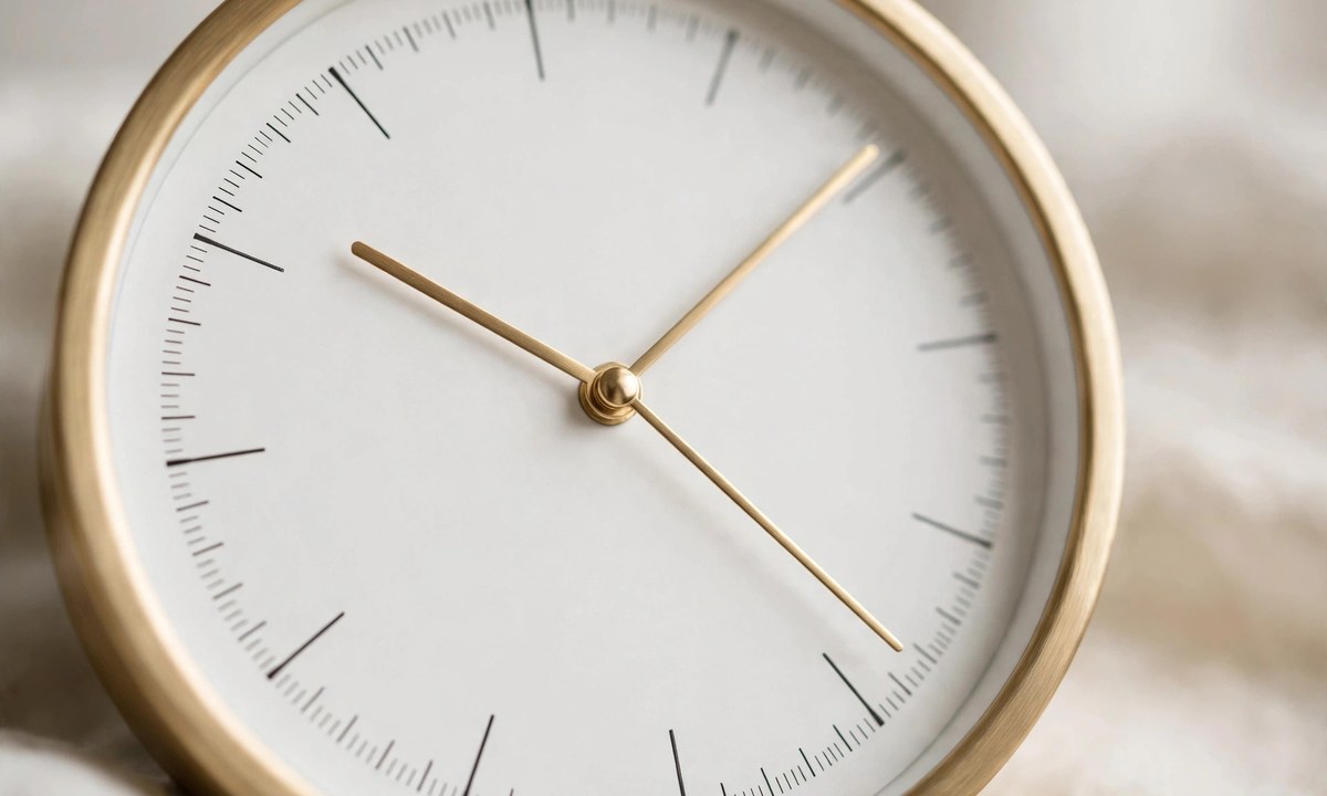 Precise clock face for calculating 23 minutes ago from now