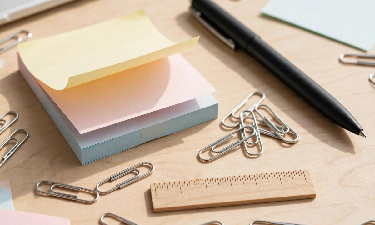 Office supplies as objects that are 3 inches long