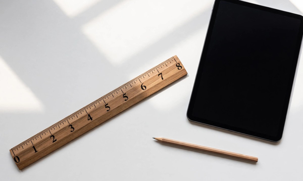 Ruler measuring things that are 8 inches long