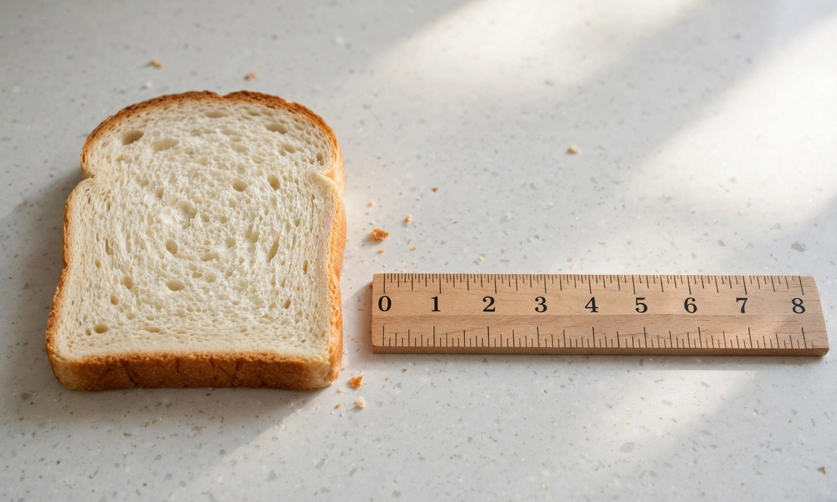 Bread slice showing things that are 8 inches long