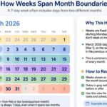 Calendar showing weeks in a month