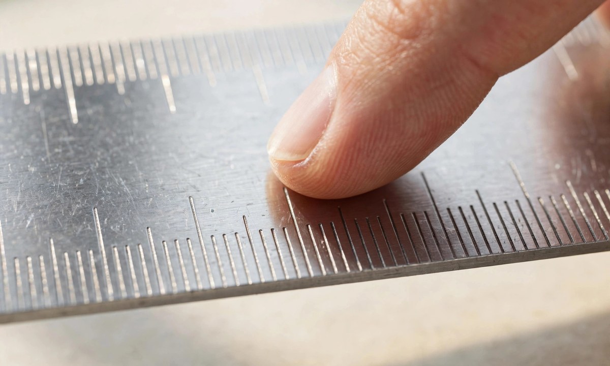 Ruler close-up to visualize how big 2mm is in real life