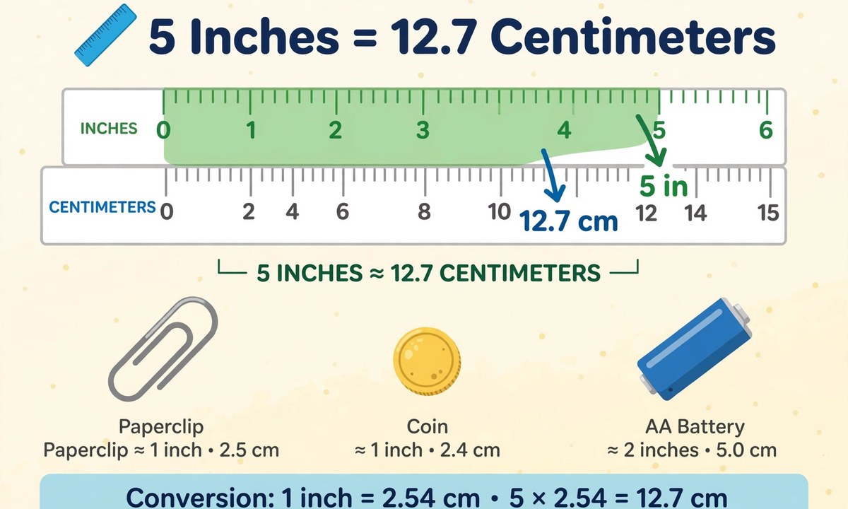 Conversion reference for things that are 5 inches long