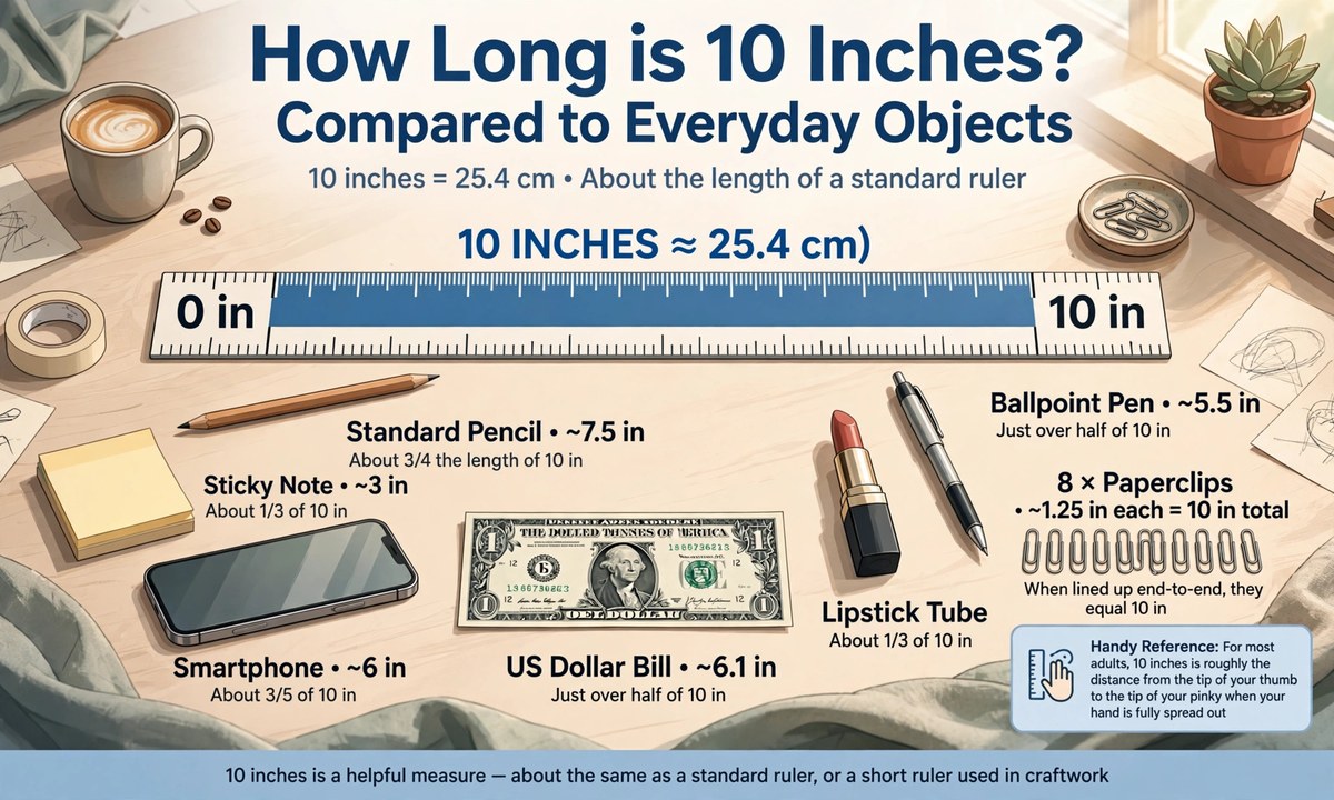Illustration related to how long is 10 inches
