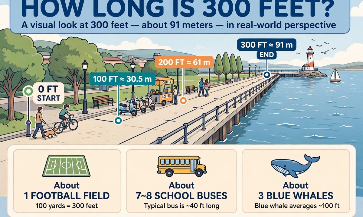 Illustration related to how long is 300 feet