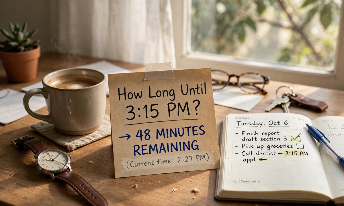Illustration related to how long until 315 pm