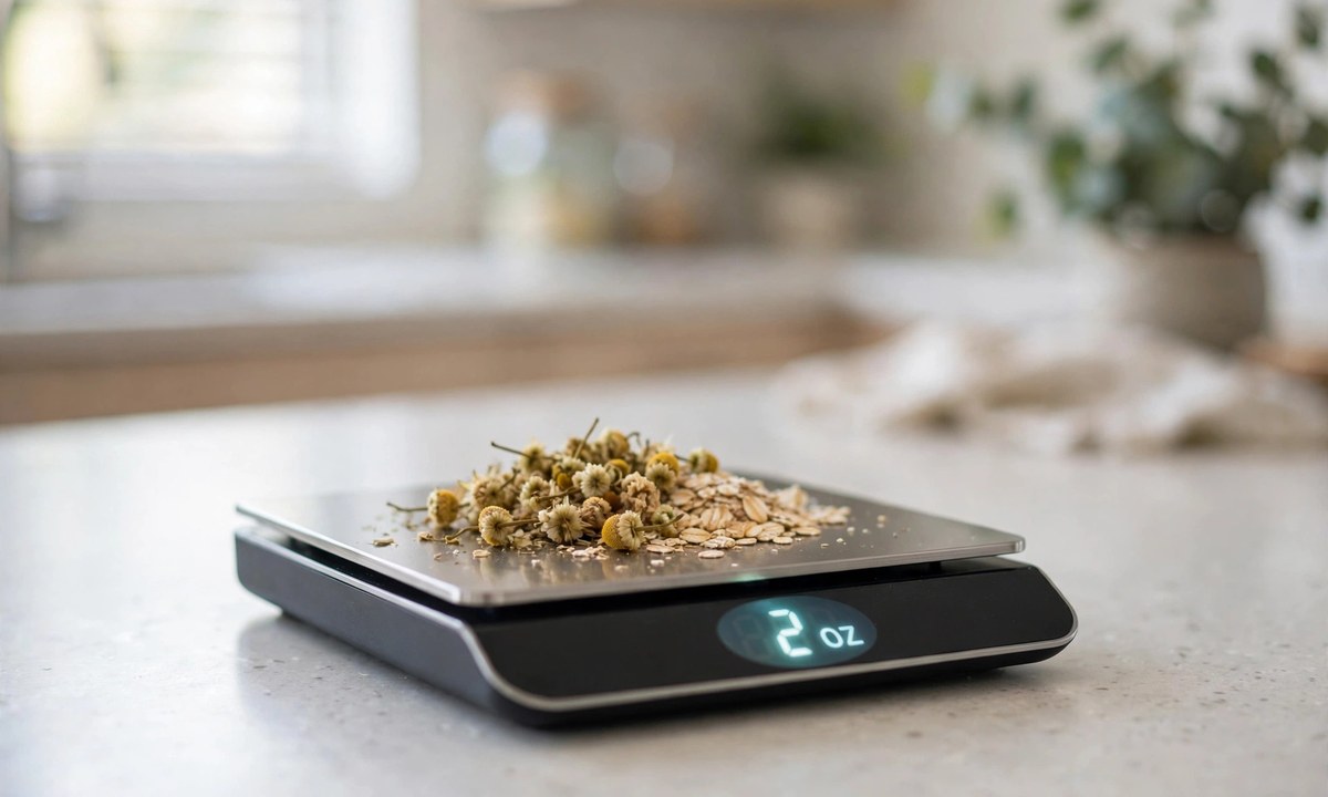 Kitchen scale weighing things that weigh 2 ounces