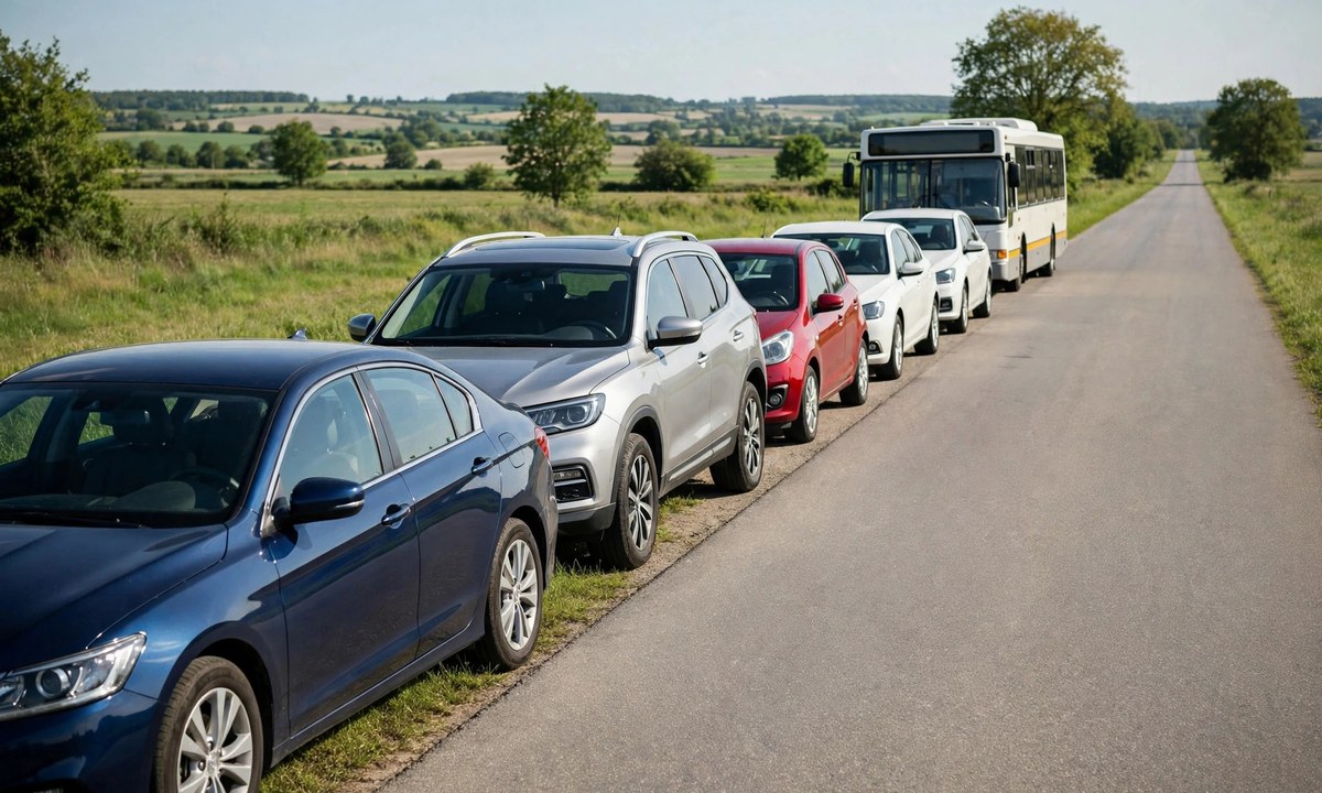 Vehicles showing how long 100 feet stretches