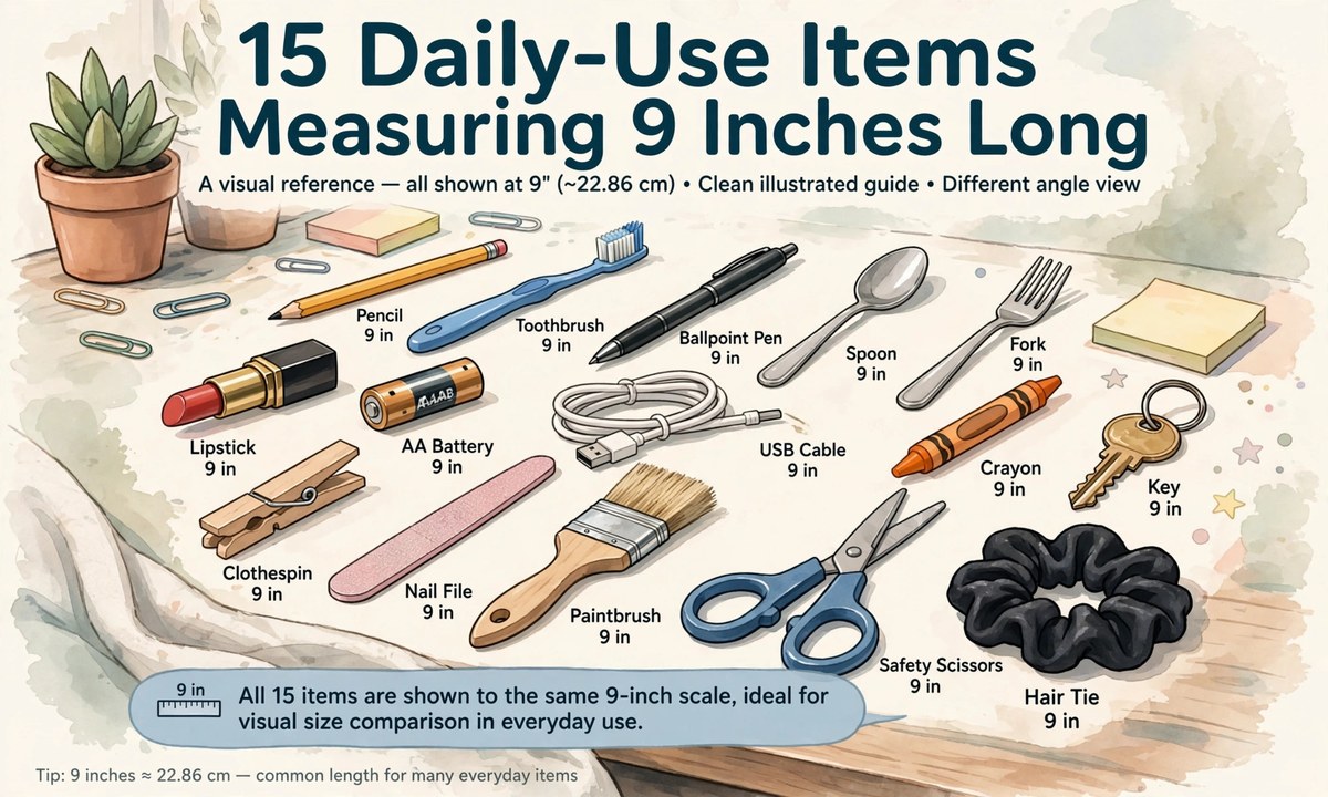 Illustration related to measuring 9 inches long