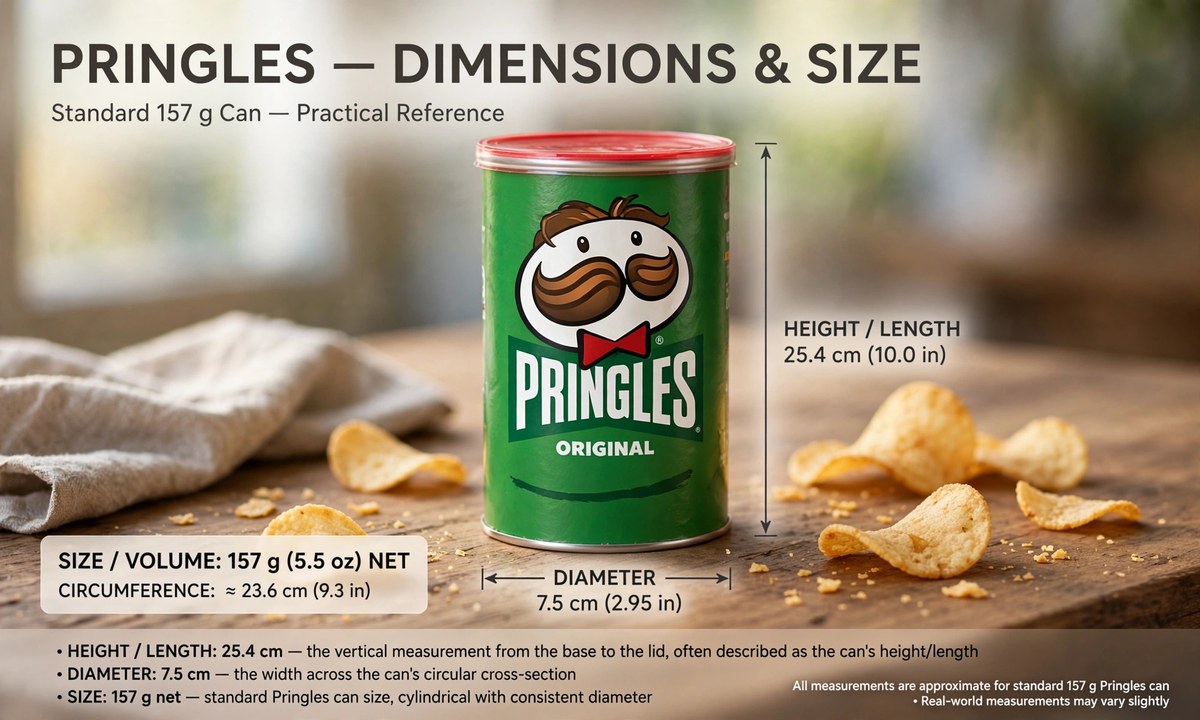 Illustration related to pringles dimensions size