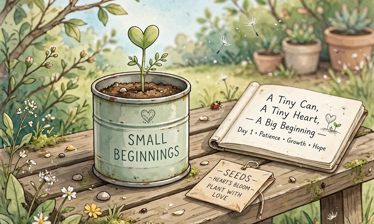 Illustration related to tiny can tiny hearts big beginning