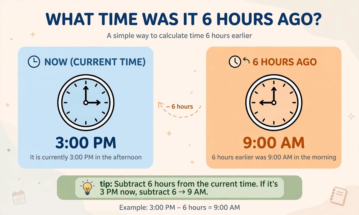 Illustration related to what time was it 6 hours ago