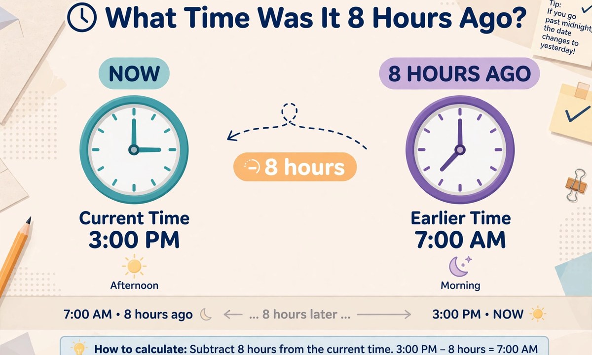Illustration related to what time was it 8 hours ago